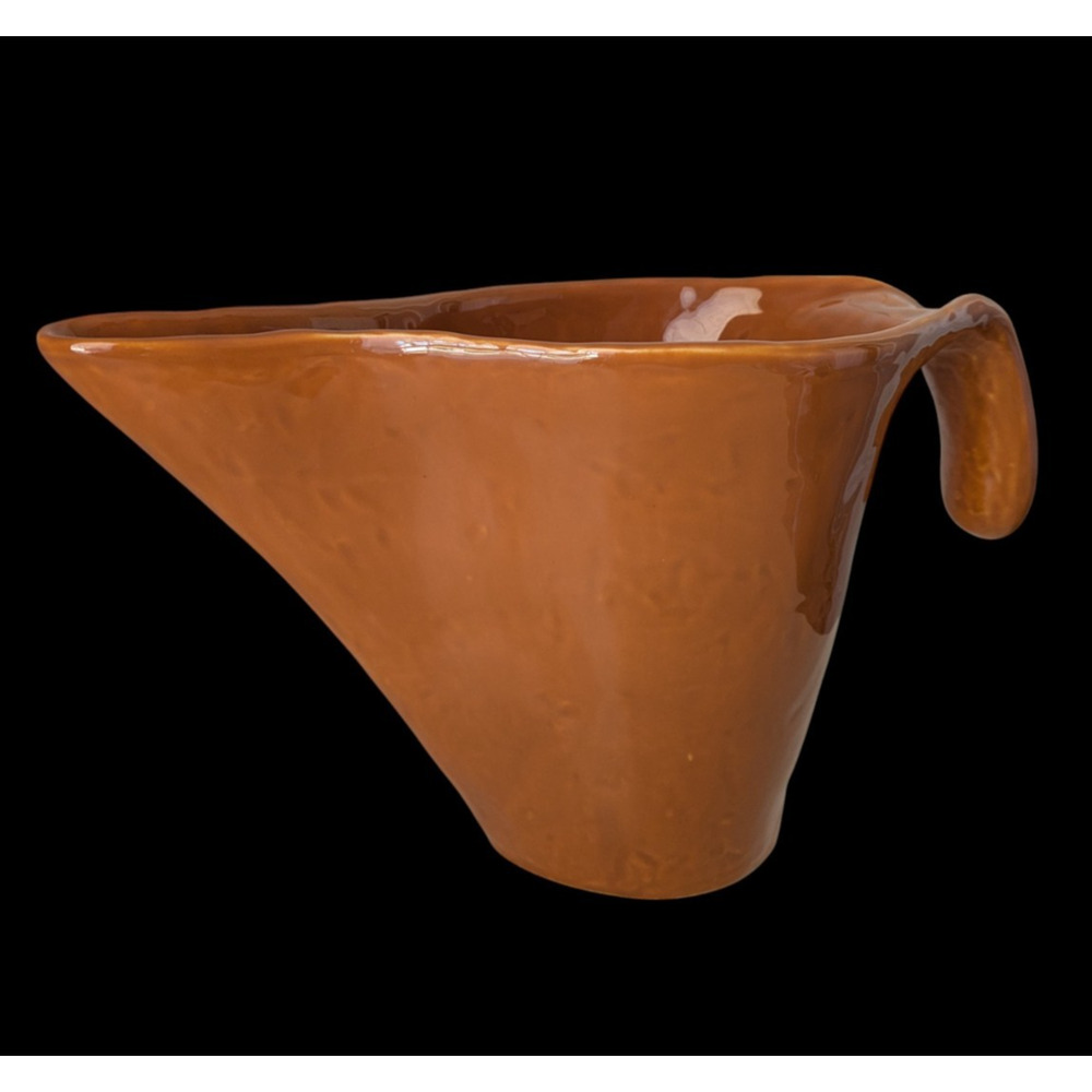 Buon Appetito Fortunata Adriano Tolomei Italy Orange Ceramic Pitcher Handmade